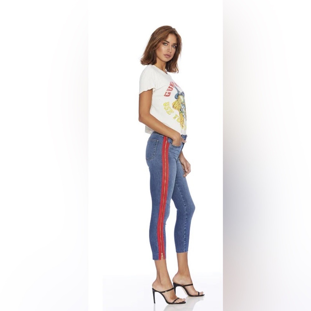 Etienne Marcel Women's High Rise Full Side Red‎ Zip Skinny EM31009 Sz 26